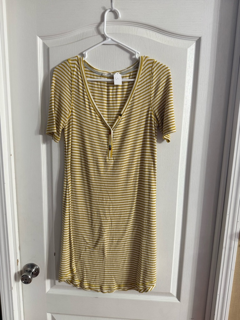 Pure + Good By Anthropologie Striped Henley Dress Sz S. AP-202